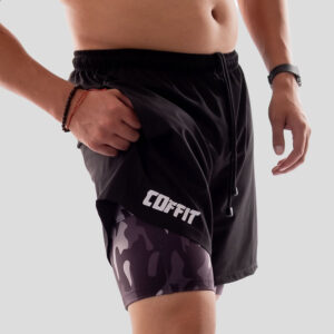 SHORT CON CALZA BLACK/CAMUFLAGE